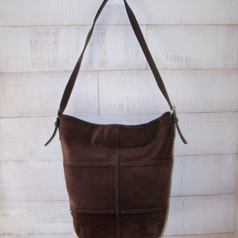 Tiganello Brown Suede Bucket Bag - Picture 2 of 7